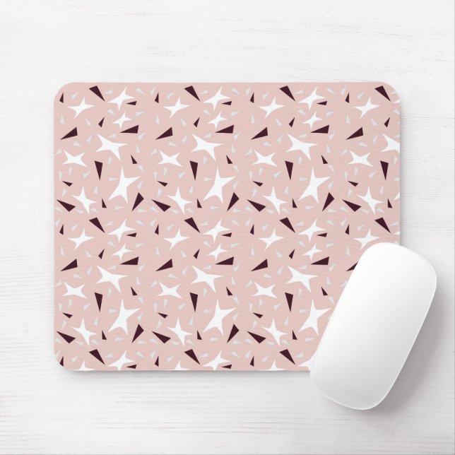 Subtle Geo Stars & Triangles – Pink Mousepad (Mit Mouse)