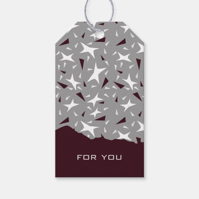 Subtle Geometry: Stars & Triangles – Grey Geschenkanhänger (Vorderseite)