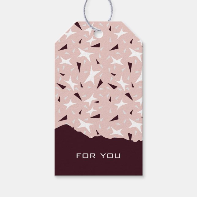 Subtle Geometry: Stars & Triangles – Pink Geschenkanhänger (Vorderseite)