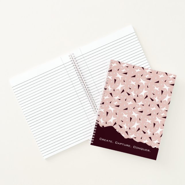 Subtle Geometry: Stars & Triangles – Pink Notebook Notizbuch (Innenseite)