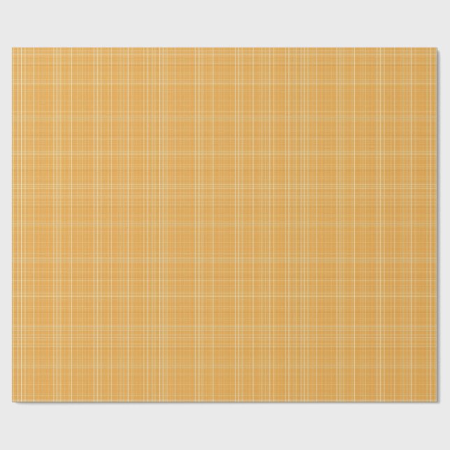 Subtle Golden Gingham Plaid Geschenkpapier (Flach)