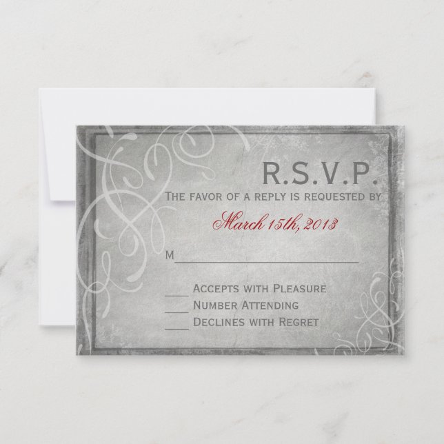Subtle Gray Elegance - RSVP Card Karte (Vorderseite)
