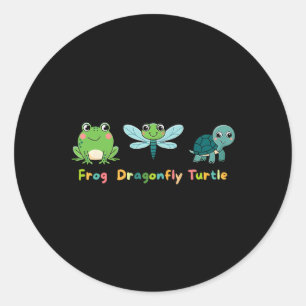 Subtle Political Humor Anti-Trump Frog Dragonfly T Runder Aufkleber