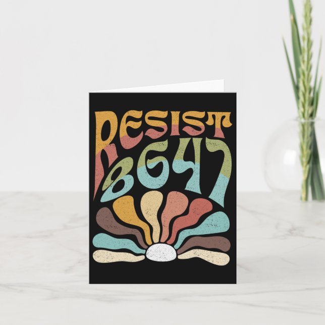 Subtle Resist 8647 Trump Resist Trump Protest Boho Karte (Vorderseite)