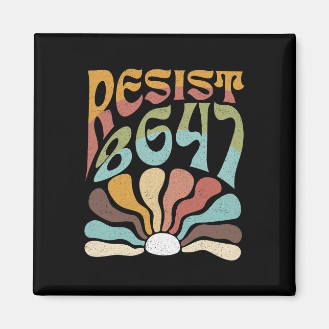 Subtle Resist 8647 Trump Resist Trump Protest Boho Magnet (Vorne)