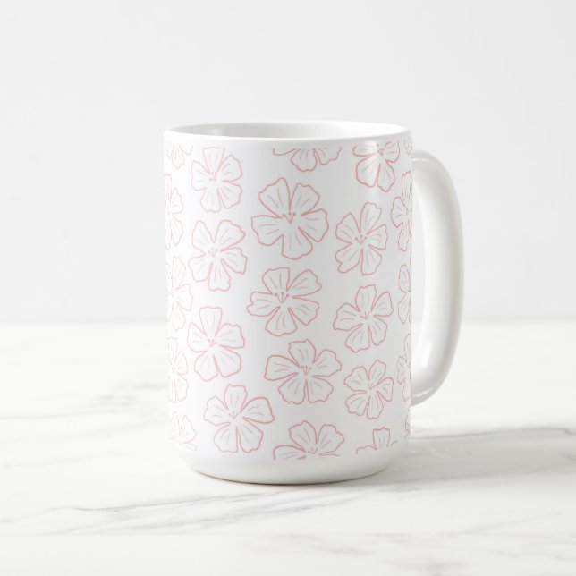 Subtle romantic outline floral design. wrapping pa kaffeetasse (VorderseiteRechts)