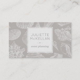 Subtle Seashell   Beach Theme   Classic Gray Visitenkarte