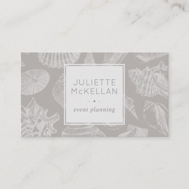 Subtle Seashell | Beach Theme | Classic Gray Visitenkarte (Vorderseite)