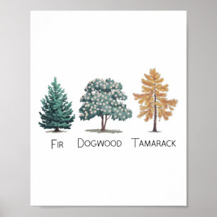 Subtle Tree Anti-Trump-Shirt Fir Dogwood Tamarack Poster