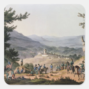 Subugal auf dem FlussCoa, graviert von C. Turner Quadratischer Aufkleber