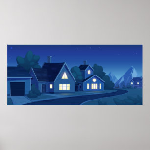 Suburban Street Poster