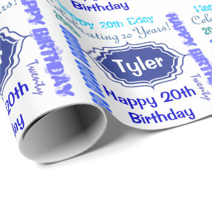 Subway Art Happy Birthday   Personalisieren Geschenkpapier