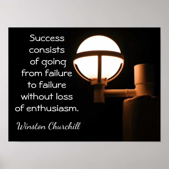 Success Art Print ~~ Winston Churchill Zitat Poster (Vorne)