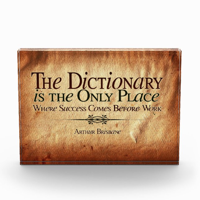 Success Comes Before Work Photo Block (Vorderseite)