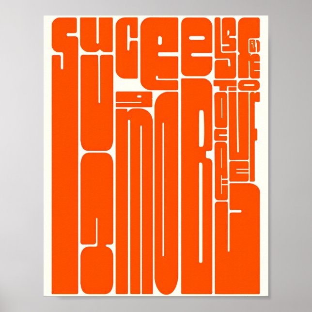Success & Courage Inspirational Poster – Bold Retr (Vorne)