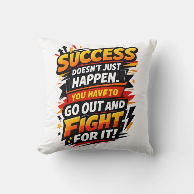 Success Fighter Quote Kissen (Vorderseite)