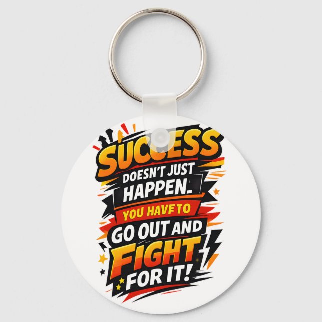 Success Fighter Quote Schlüsselanhänger (Vorderseite)