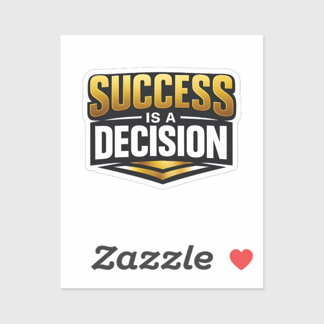 Success Gold Typography on Black Aufkleber (Blatt)