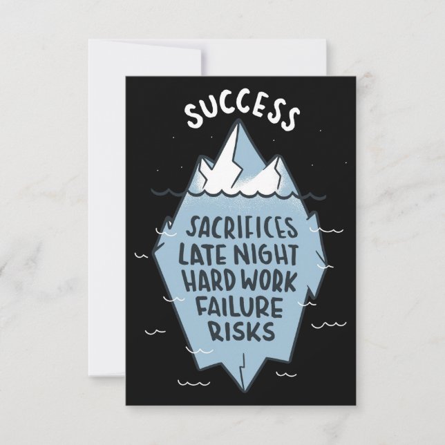 Success Hard Work Motivation Dankeskarte (Vorderseite)