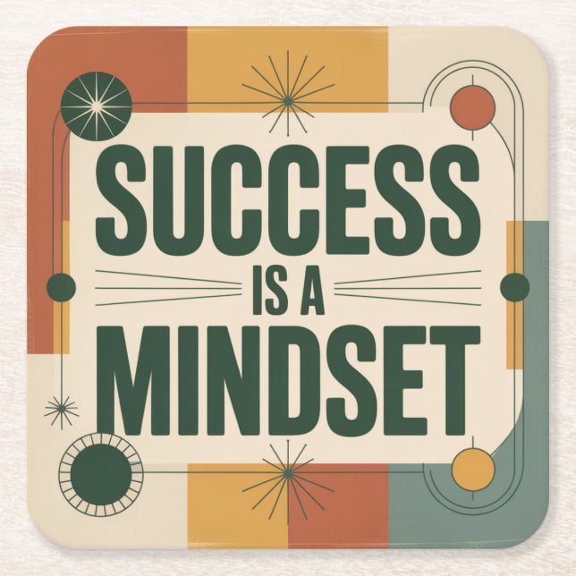 Success Is A Mindset Rechteckiger Pappuntersetzer (Vorderseite)