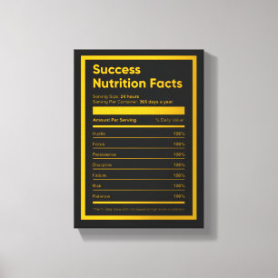 Success Nutrition Fakten Motivierend Wall Art Leinwanddruck