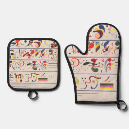Succession, Kandinsky  Ofenhandschuh & Topflappen-Set