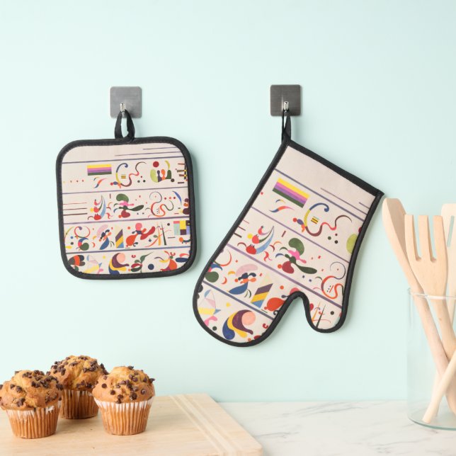 Succession, Kandinsky  Ofenhandschuh & Topflappen-Set (Insitu (Hängend))
