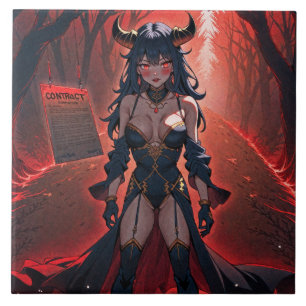 Succubus Kontakt am Kreuzweg: Anime Lilin Dämon Fliese