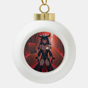 Succubus Kontakt am Kreuzweg: Anime Lilin Dämon Keramik Kugel-Ornament