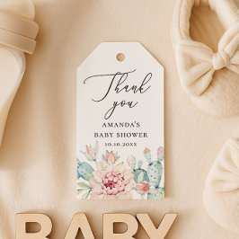 Succulent Baby Dusche Vielen Dank | Blumenkaktus Geschenkanhänger