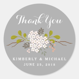 Succulent Bouquet Floral Wedding Vielen Dank Stick Runder Aufkleber