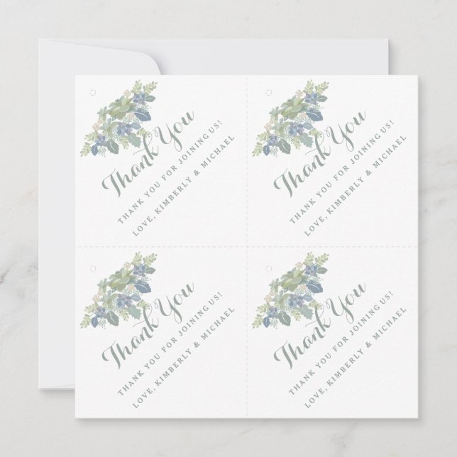 Succulent Bouquet Personalisiert Vielen Dank für I Einladung (Vorderseite)