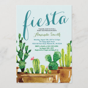 Succulent Cactus Fiesta Baby Shower Einladung