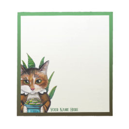 Succulent Calico Cat - Personalisiert Notepad Notizblock