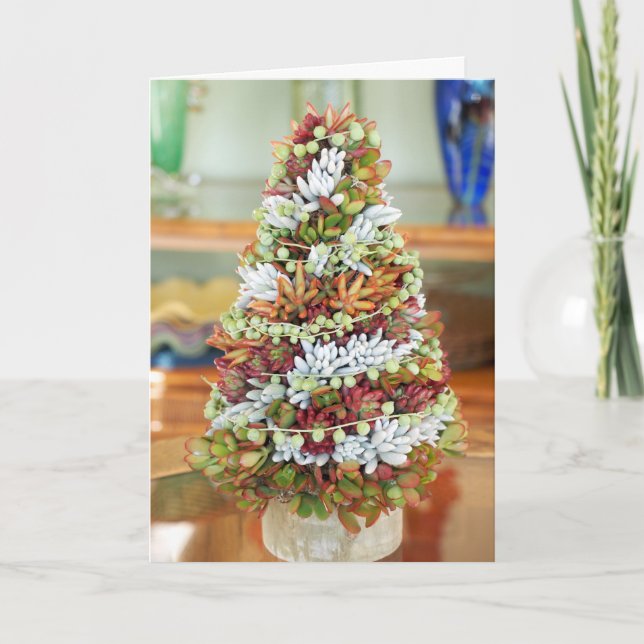 Succulent Christmas Tree Holiday Card von DLBaldwi Karte (Vorderseite)