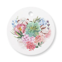 Succulent floral Heart Wedding Vielen Dank