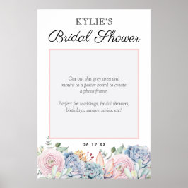 Succulent floral Wedding Brautparty Foto Prop Poster