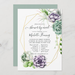 Succulent Geometric Baby Shooter by Mail Einladung