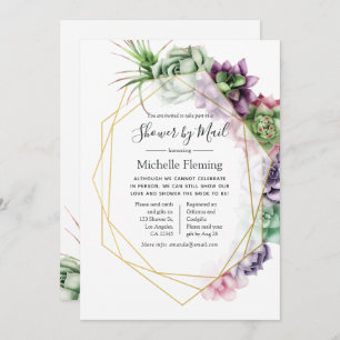 Succulent Geometric Bridal oder Baby Dusche per Ma Einladung