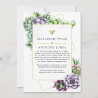 Succulent Geometric Virtual Wedding Guest List