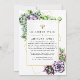 Succulent Geometric Virtual Wedding Guest List Ankündigung