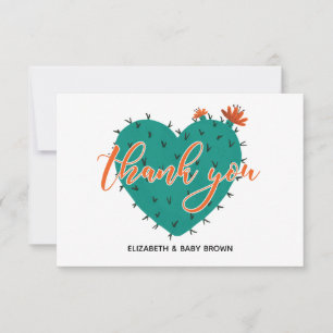 Succulent Heart BabyShower Flat Vielen Dank Dankeskarte