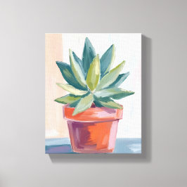 Succulent Houseplant Watercolor Botanical Leinwanddruck