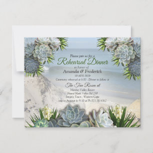 Succulent Hues of Pale Blues Probe Dinner Einladung