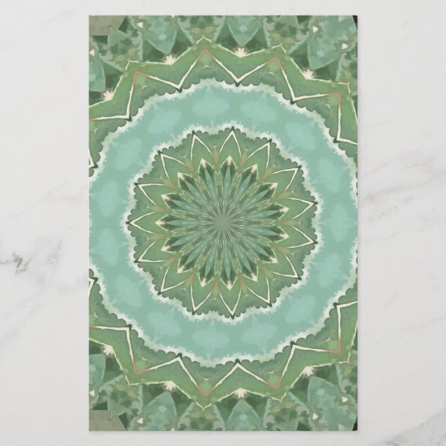 Succulent Mandala Briefpapier (Vorderseite)