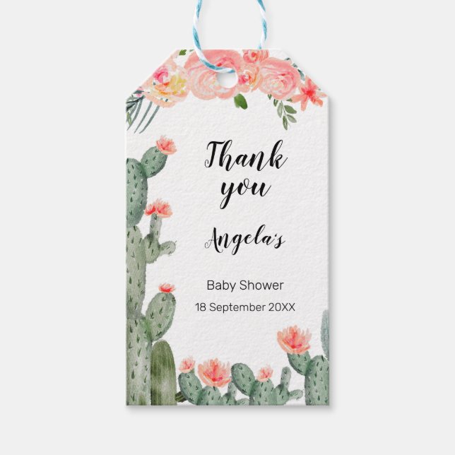 Succulent Peach Modern Vielen Dank Tag. Geschenkanhänger (Vorderseite)