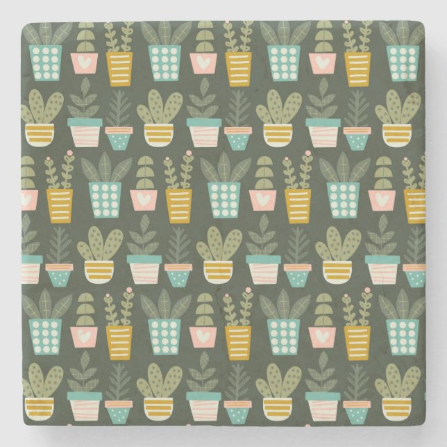 Succulent Plants Steinuntersetzer (Vorderseite)