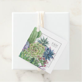 Succulents and Sparkle Wedding Blue ID515 Geschenkanhänger