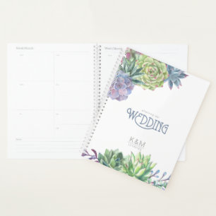 Succulents and Sparkle Wedding Blue ID515 Planer