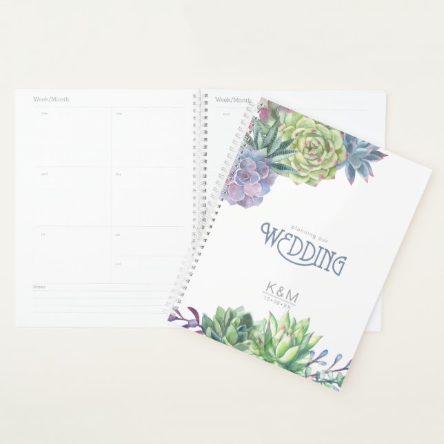 Succulents and Sparkle Wedding Blue ID515 Planer (Anzeige)